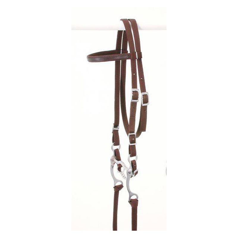 King Series Nylon Pony Browband Bridle Brown