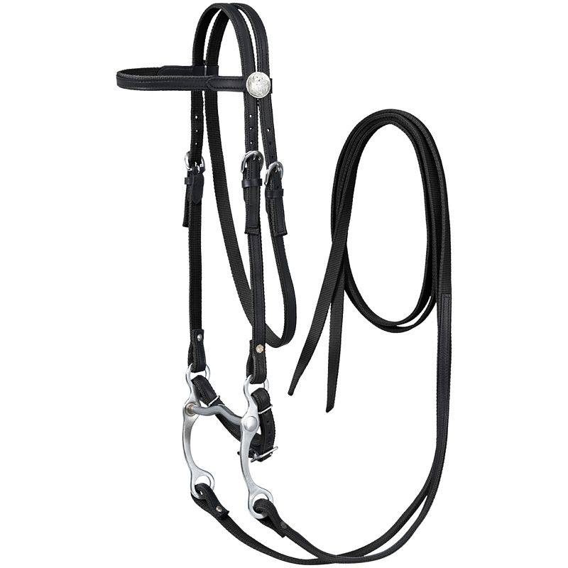 King Series Nylon Browband Bridle Leather Black