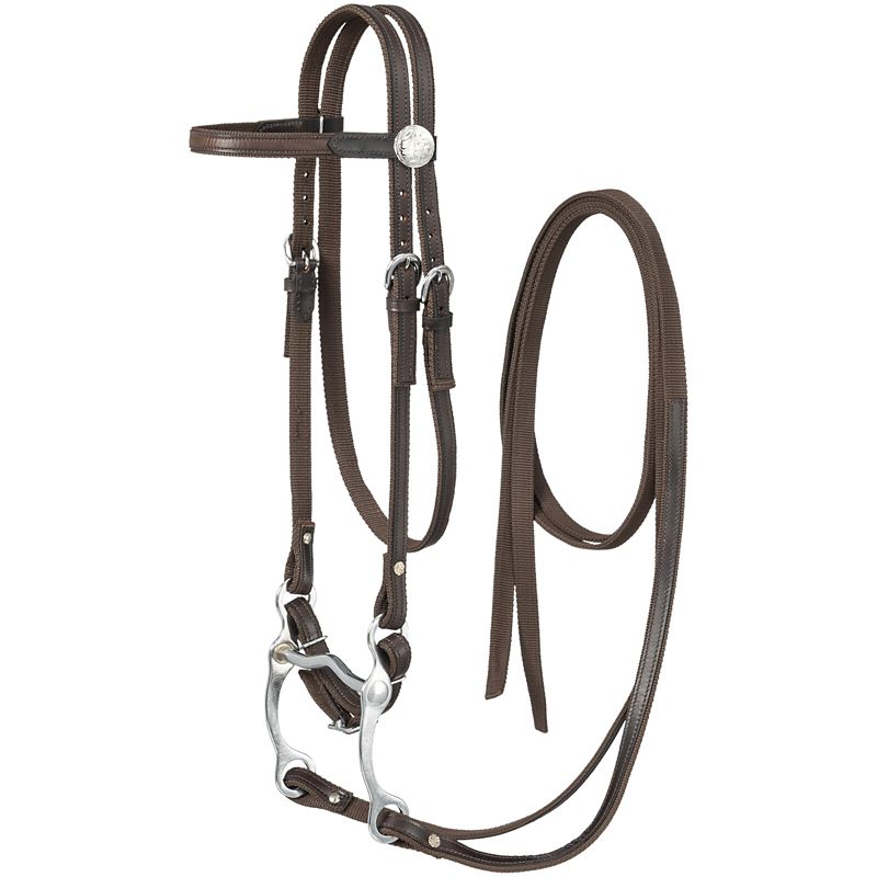 King Series Nylon Browband Bridle Leather Brown