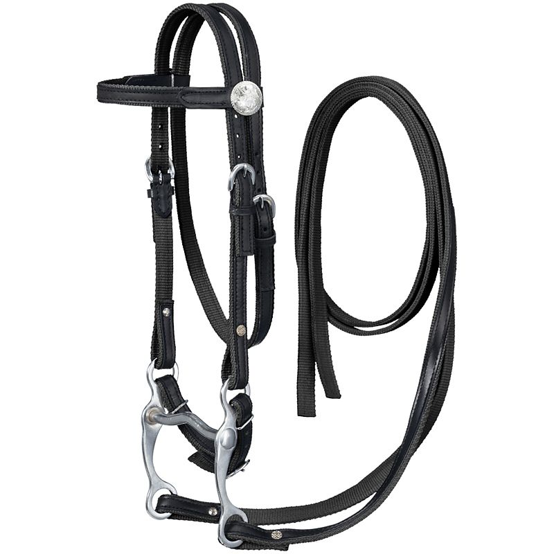 King Series Nylon Pony BB Bridle Leather Black