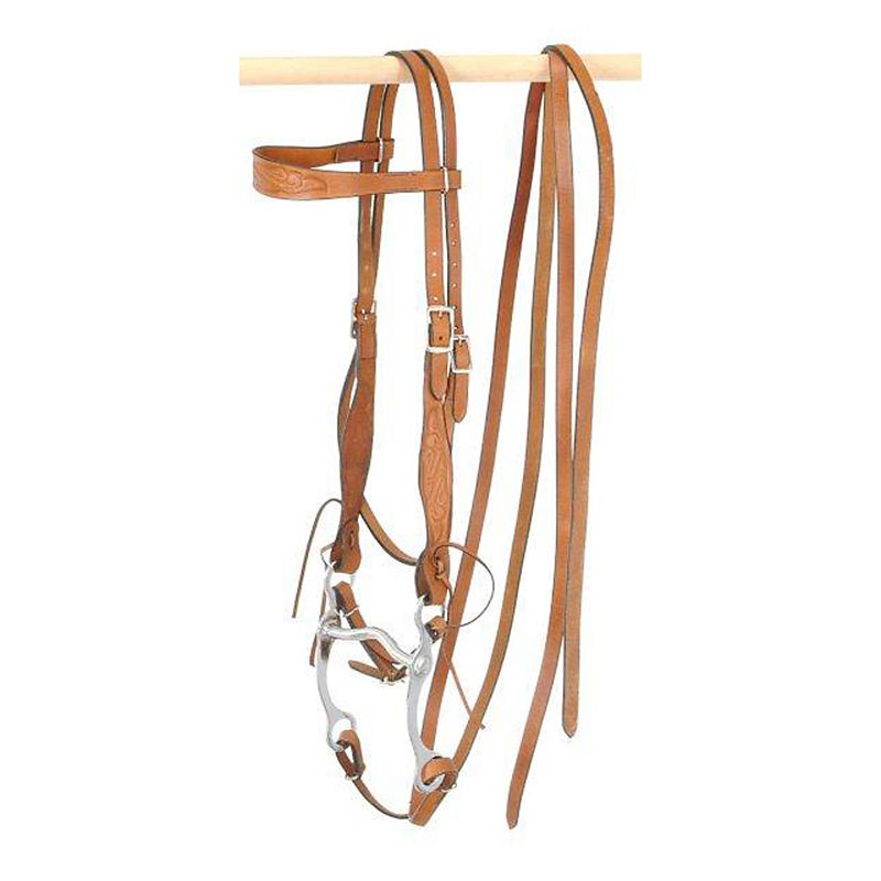 King Series Western Embossed Bridle Brown