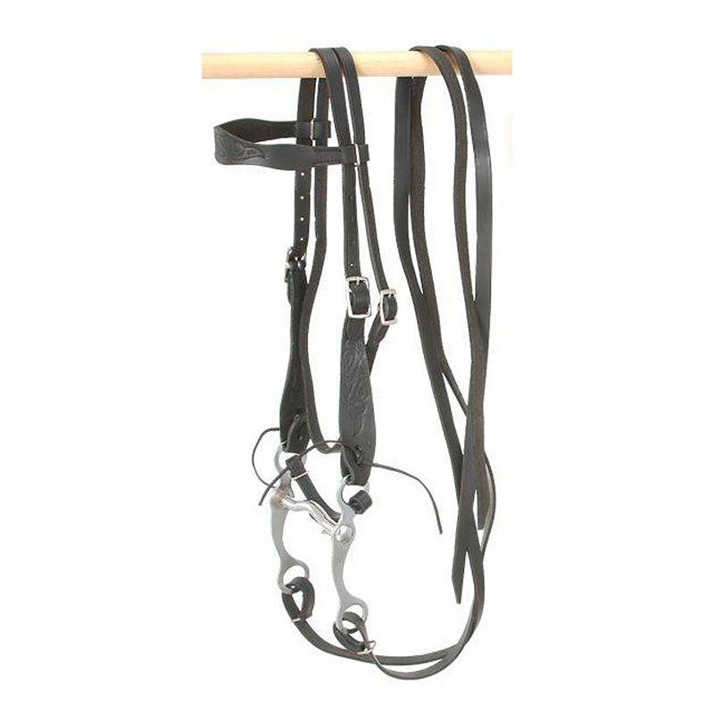 King Series Western Embossed Pony Bridle Black