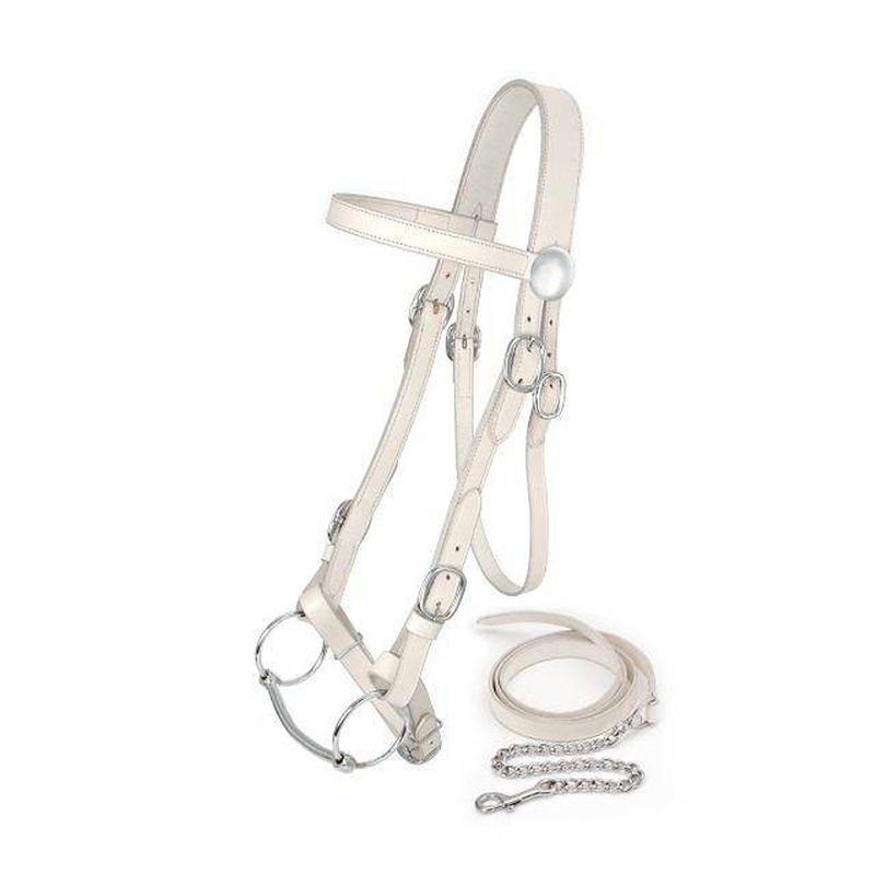 King Series Draft Horse Show Halter w.Lead White