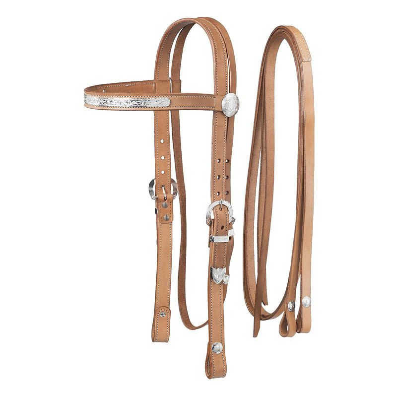 King Series Draft Horse Show Headstall Rein Lt Oil