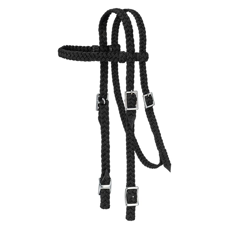 Tough1 Braided Nylon Brow Headstall Black