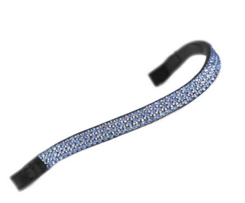 2222-BLU/BLK-PONY Shires Wide Diamante Browband Pony Blue/Black sku 2222-BLU/BLK-PONY