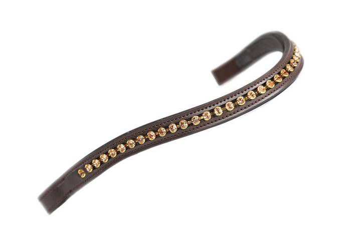 Shires Large Diamante Browband Cob Havana/Gold