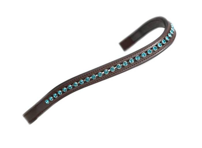 2225-HAV/GRN-COB Shires Large Diamante Browband Cob Havana/Green sku 2225-HAV/GRN-COB