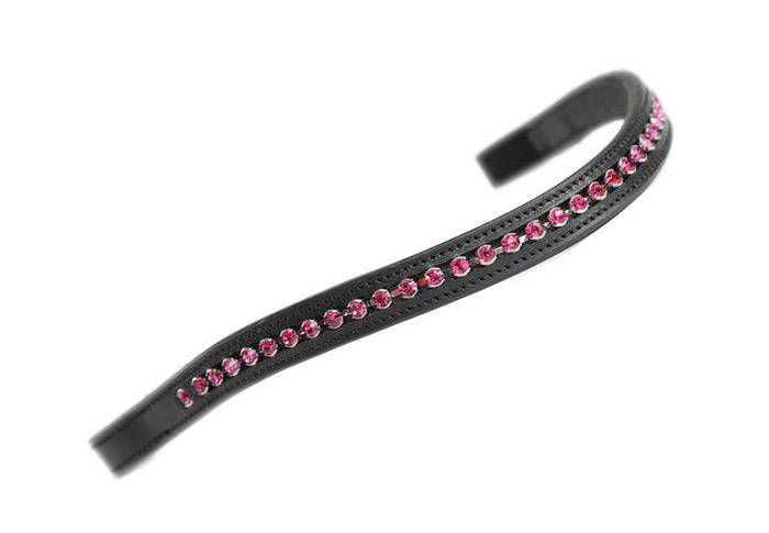 Shires Large Diamante Browband Full Black/Pink