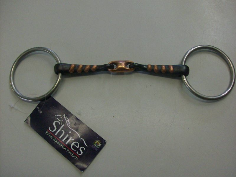 Shires Copper Sweet Iron Snaffle Bit Raised Rib 4.