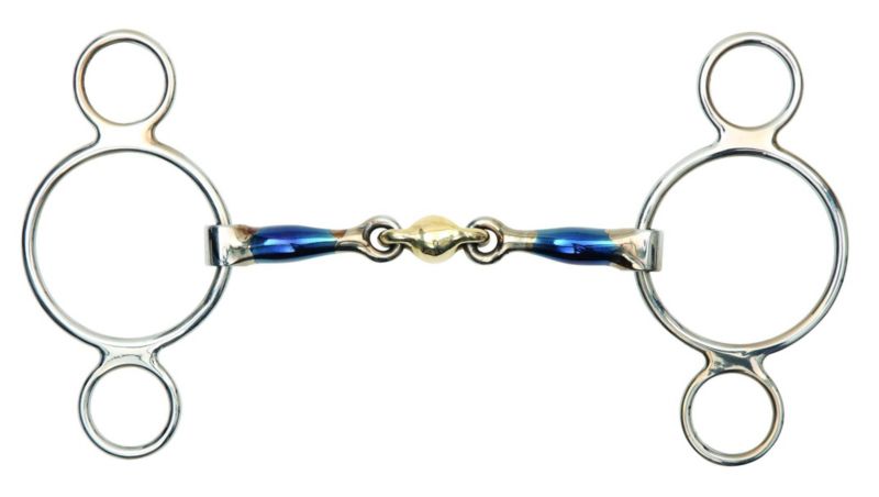 Shires Blue Sweet Iron Two Ring Gag Bit 4.5