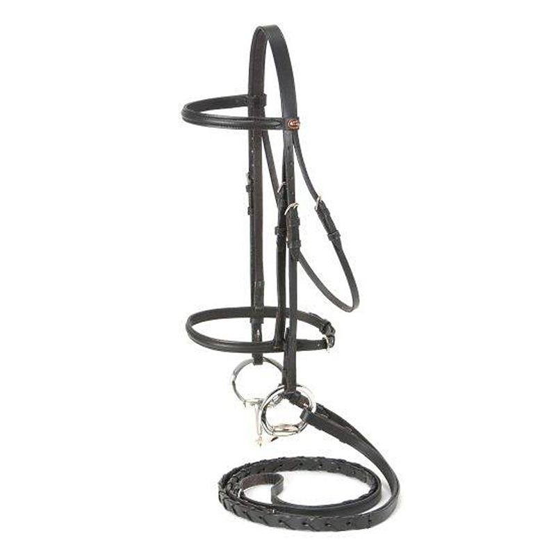 Equiroyal Raised Draft Horse Snaffle Bridle Black