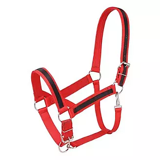 Weaver Leather Padded Adjustable Chin and Throat Snap Halter, 1 Average  Horse or Yearling Draft, Solid Red