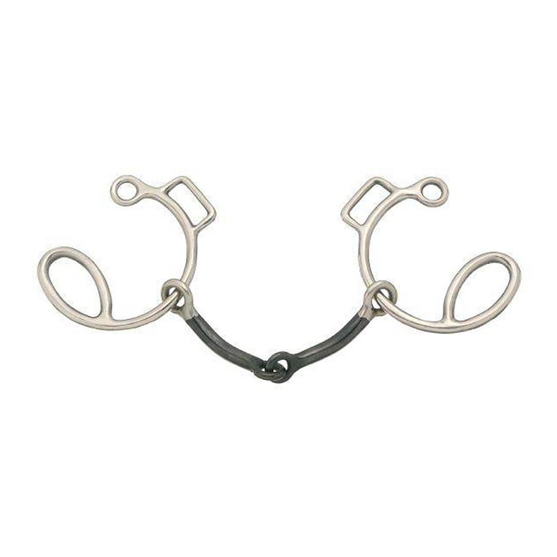 25024-0-0 Tough1 Six Cheek Sweet Iron Snaffle Bit 5.5in sku 25024-0-0