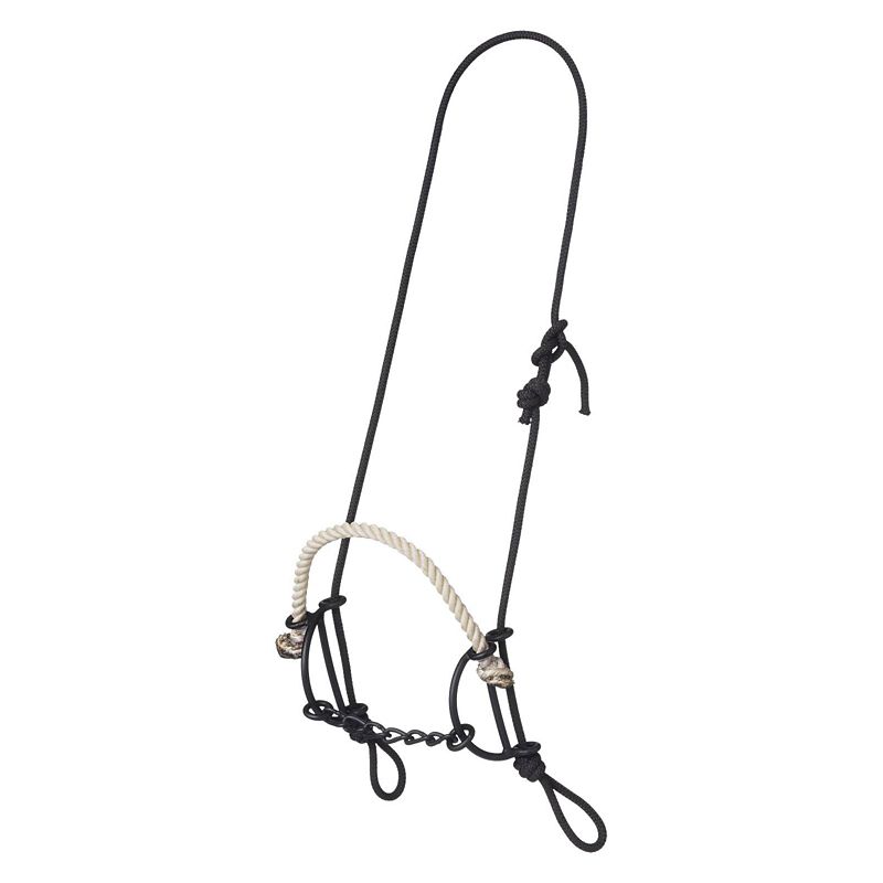 25076-0-0 Tough1 Rope Headstall w.Rope Nose and Chain Gag sku 25076-0-0