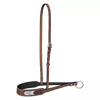 Western Horse Hair on Leather Tie Down Nose Band Barrel Racing Rodeo Games