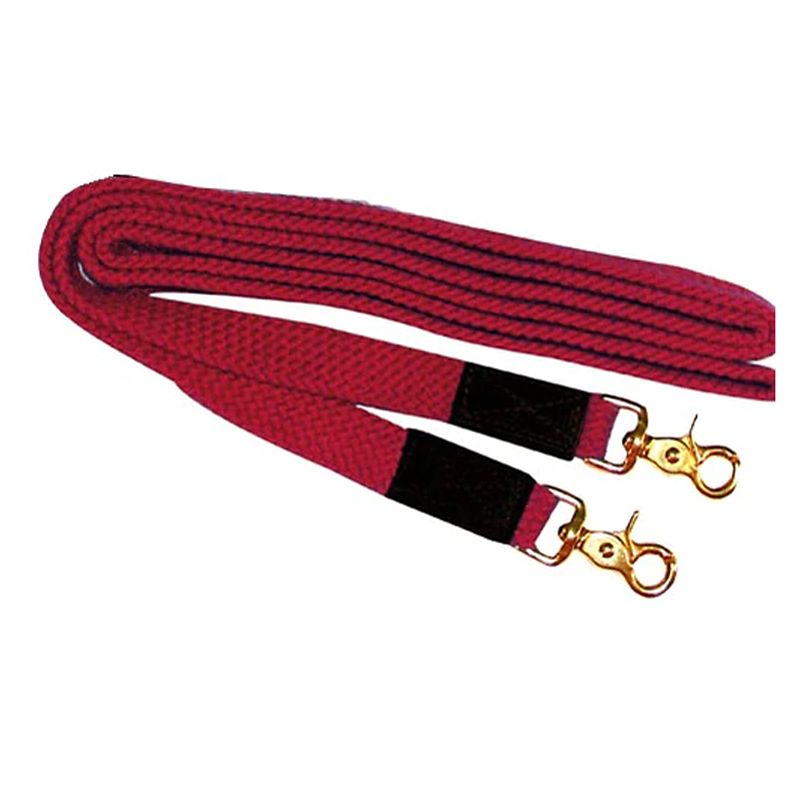 Intrepid 8ft Flat Nylon Braided Reins Red