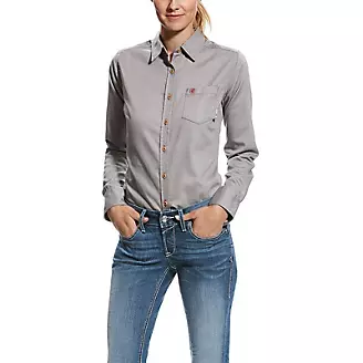 Ariat Ladies FR Basic Long Sleeve Work Shirt XL