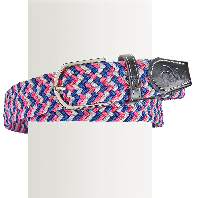 Ovation Braided Stretch Belt - XXS Size In Red, White & Blue Patriotic Colors, Buckle Closure