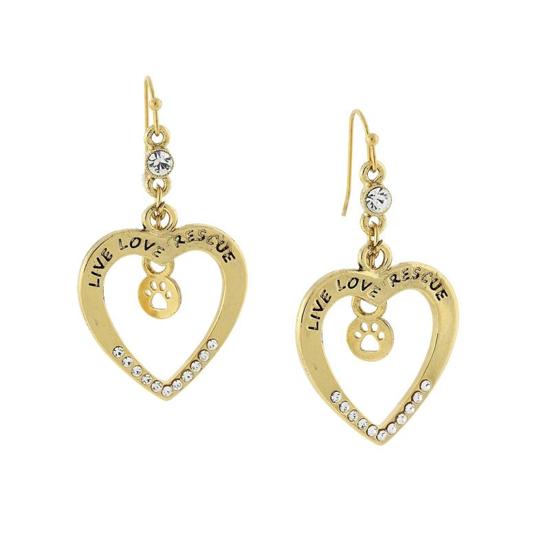 1928 Jewelry Live Love Rescue Earrings Gold