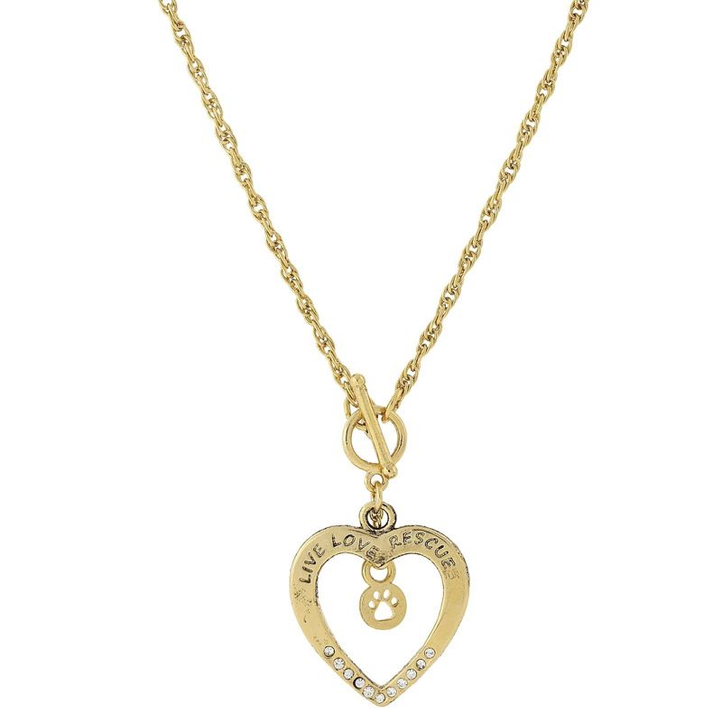 1928 Jewelry Live Love Rescue Necklace 18in Gold