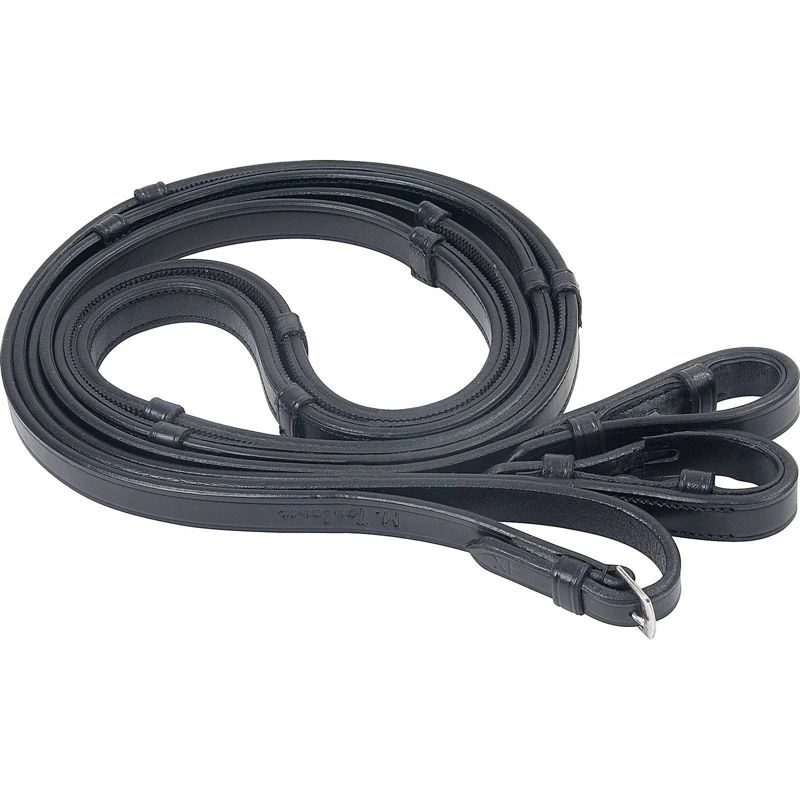 M. Toulouse Rubber Lined Dressage Reins XFull Blac