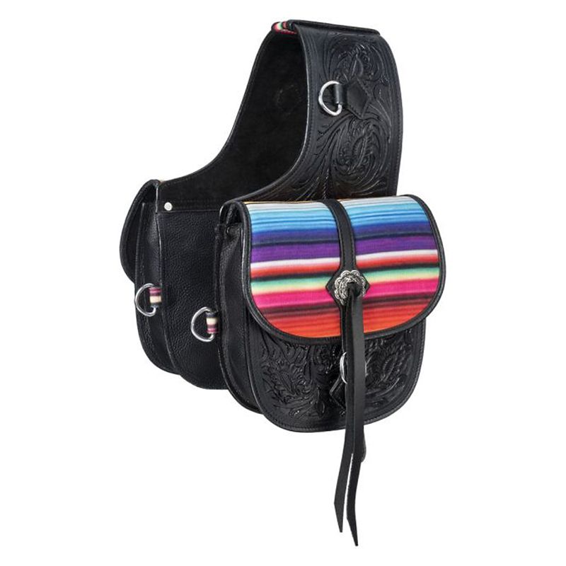 Tough1 Leather Saddle Bag Prints Serape/Black