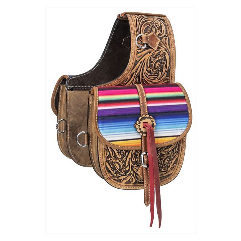 61-7460-91-77 Tough1 Leather Saddle Bag Prints Serape/Antique sku 61-7460-91-77