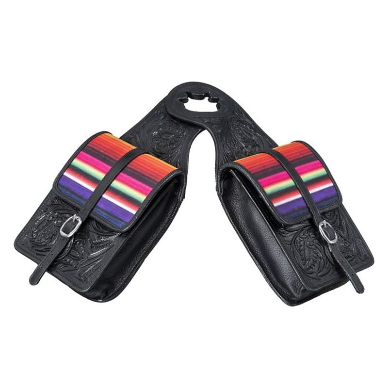 61-7465-2-77 Tough1 Printed Leather Horn Bag Serape/Black sku 61-7465-2-77