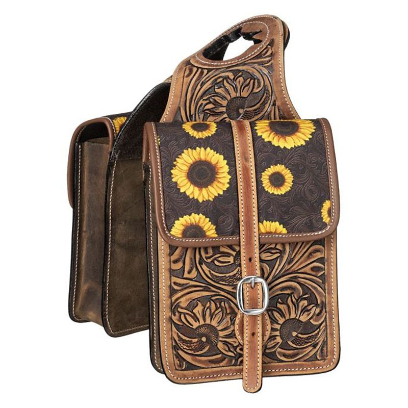 Tough1 Printed Leather Horn Bag Sunflower/Antique