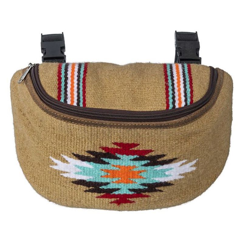 Tough1 Saddle Pouch Hand Woven Tan