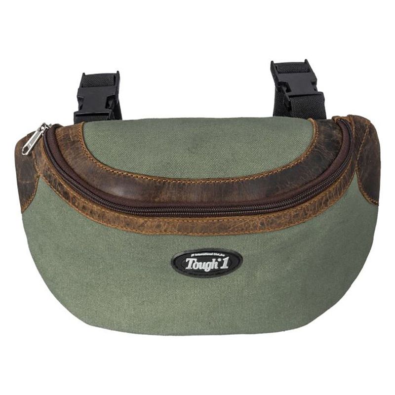 61-9920-19-0 Tough1 Canvas Pommel Bag Leather Accents Sage sku 61-9920-19-0