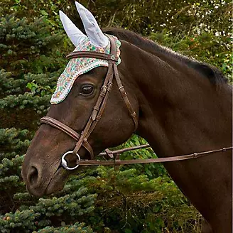 Equine Couture Rainbow Fly Bonnet with Crystals