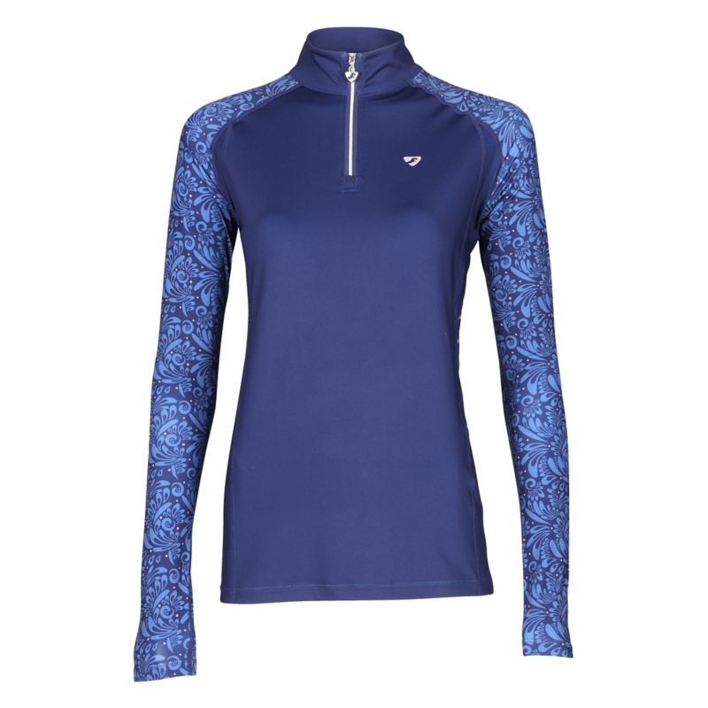 Aubrion Ladies Hyde Park XC Shirt S Navy Paisley -  SHIRES EQUESTRIAN LLC, 10216NAVYPSLYSMALL