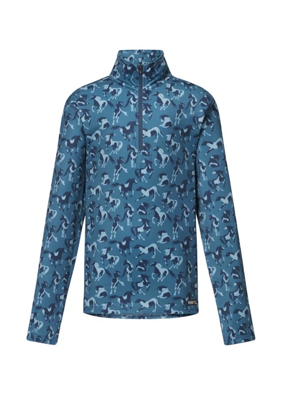 Haut D'équitation Femme Kerrits - 1/2 Manches Longues, 1/4 Zip Ventilé - Taille S
