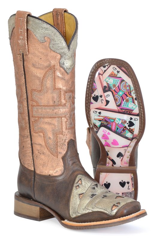 Tin Haul Ladies Four of A Kind Boots 10 Metallic