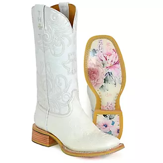 Tin Haul Ladies White Wedding Boots