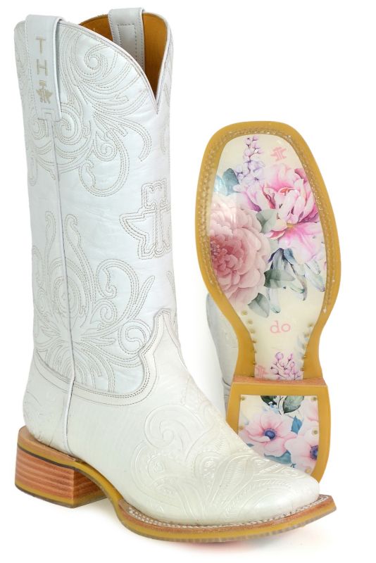 Tin Haul Ladies White Wedding Boots 10 White