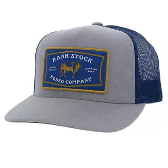Hooey Rank Stock 5 Panel Trucker Hat Grey/Blue