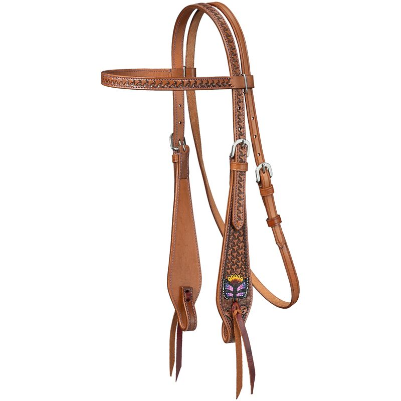 Silver Royal Butterfly Browband Headstall