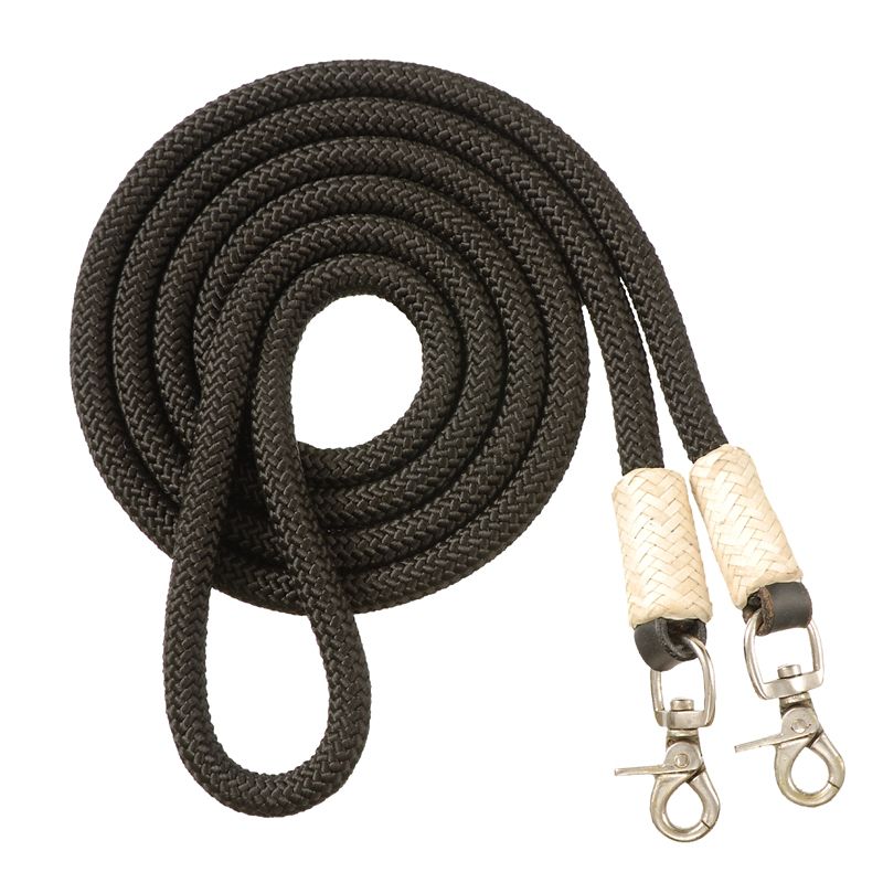 Royal King Cord Roping Reins 7Ft X 1/2In Black