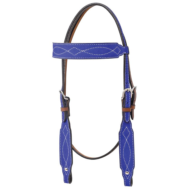 Circle Y Marfa Lights Suede Browband Royal