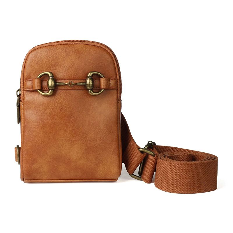 AWST Snaffle Bit Crossbody Phone Bag Brown