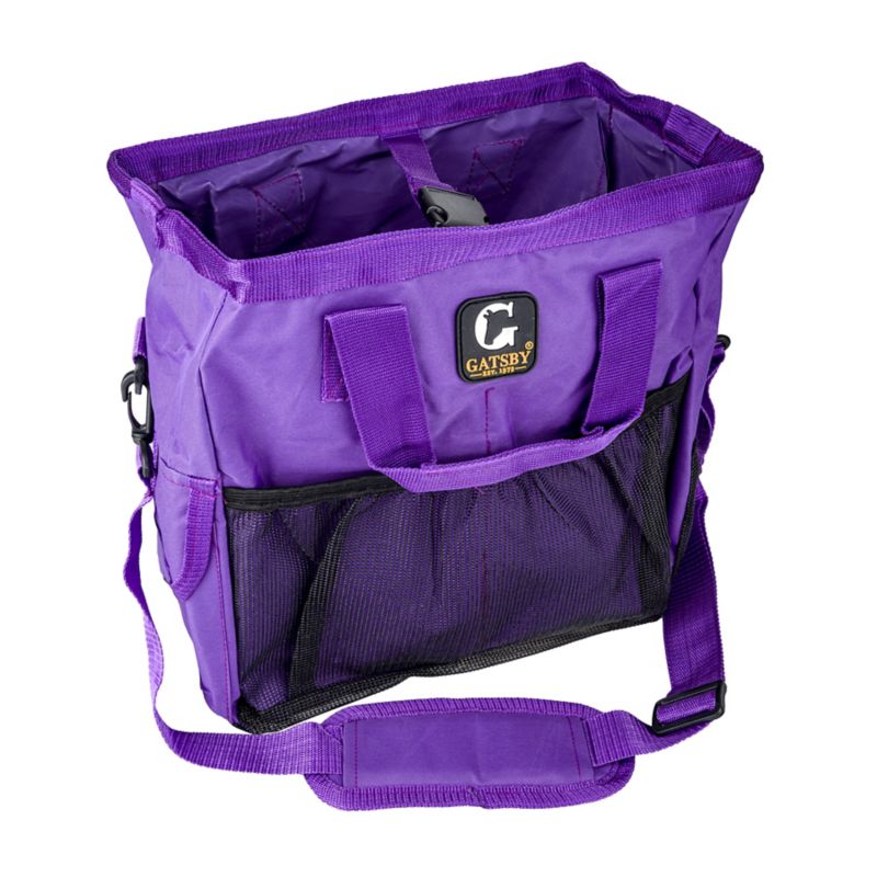 Gatsby Nylon Grooming Tote Bag Mesh Bottom Purple