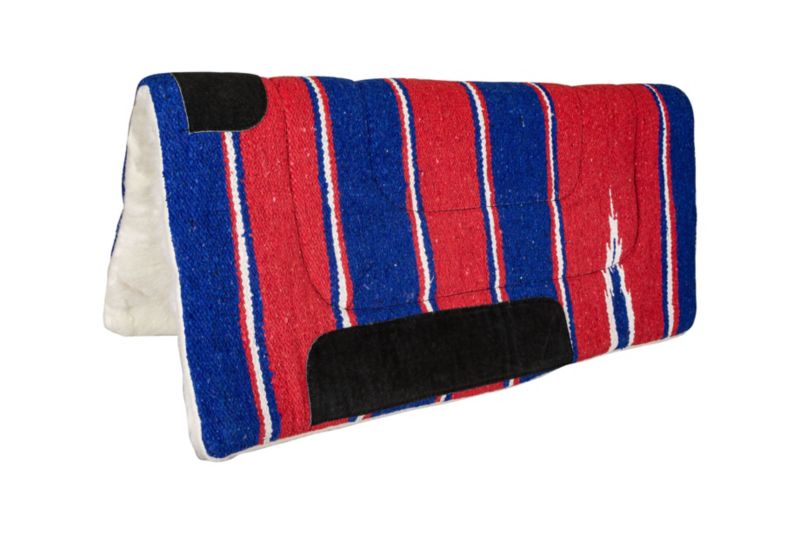 Tabelo Navajo Fleece Pad w/Fleece 30X30 Red/Blue