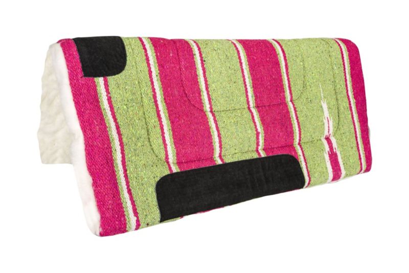 Tabelo Navajo Fleece Pad w/Fleece 30X30 Lime/Pink