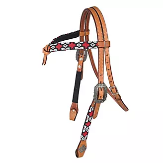 Tabelo Knotted Brow Headstall w/Beaded Trim