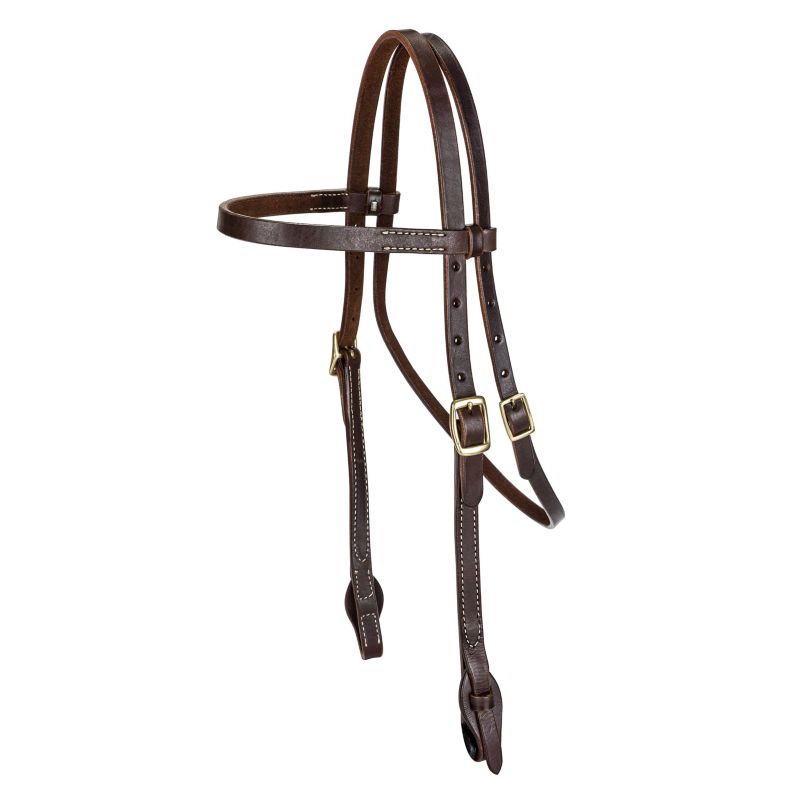 24172-BROWN-HORSE Tabelo Browband Headstall Brown sku 24172-BROWN-HORSE