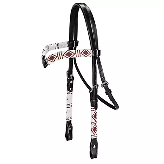 Tabelo V-Browband Headstall w/Beads Black