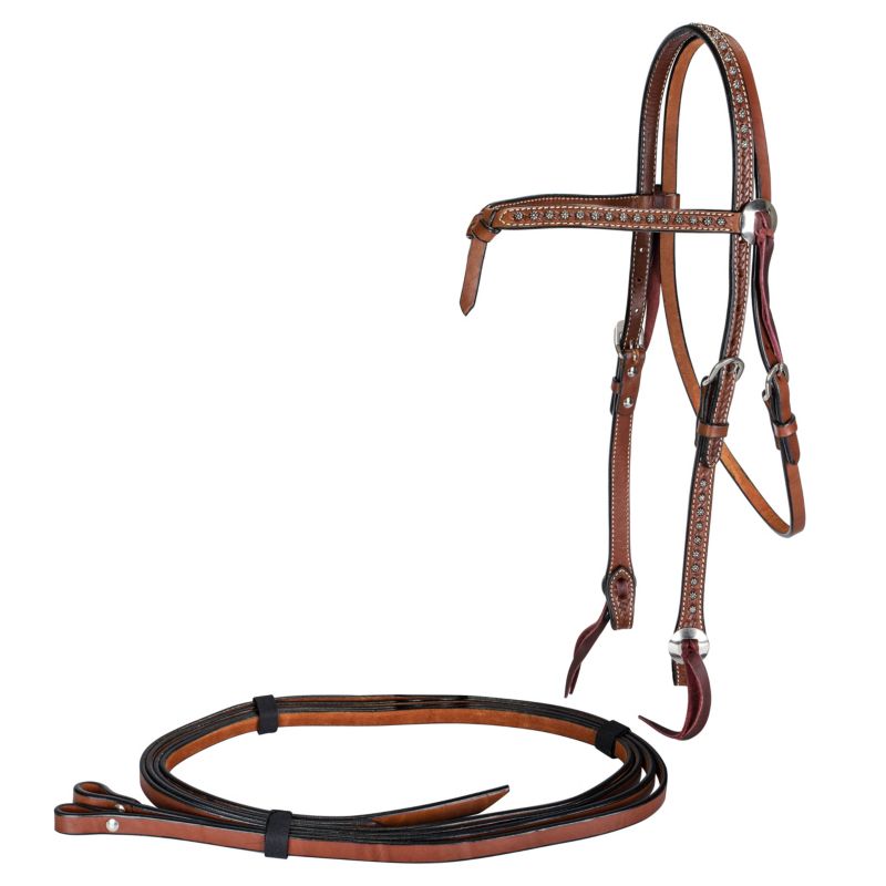 2694 Tabelo Knotted Browband Bridle Chestnut sku 2694